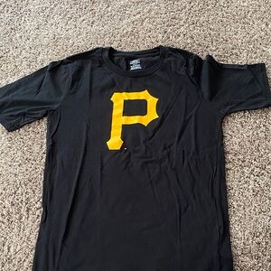 Genuine Merchandise Black Tee with Yellow Lettering